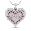 Thumbnail Image 0 of Lab-Created Ruby MOM Heart Necklace Sterling Silver 18"