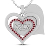 Thumbnail Image 1 of Lab-Created Ruby MOM Heart Necklace Sterling Silver 18"
