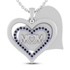 Thumbnail Image 1 of Blue Lab-Created Sapphire MOM Heart Necklace Sterling Silver 18"