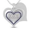 Thumbnail Image 2 of Blue Lab-Created Sapphire MOM Heart Necklace Sterling Silver 18&quot;