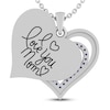 Thumbnail Image 3 of Blue Lab-Created Sapphire MOM Heart Necklace Sterling Silver 18"