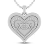 Thumbnail Image 0 of White Lab-Created Sapphire MOM. Heart Necklace Sterling Silver 18"