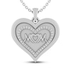 Thumbnail Image 1 of White Lab-Created Sapphire MOM. Heart Necklace Sterling Silver 18&quot;