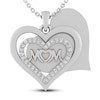 Thumbnail Image 1 of White Lab-Created Sapphire MOM. Heart Necklace Sterling Silver 18"
