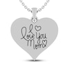 Thumbnail Image 3 of White Lab-Created Sapphire MOM. Heart Necklace Sterling Silver 18&quot;
