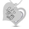 Thumbnail Image 3 of White Lab-Created Sapphire MOM. Heart Necklace Sterling Silver 18"