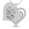 Thumbnail Image 4 of White Lab-Created Sapphire MOM. Heart Necklace Sterling Silver 18&quot;