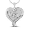 Thumbnail Image 1 of White Lab-Created Sapphire MOM Heart Necklace Sterling Silver 18&quot;