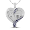 Thumbnail Image 0 of Blue Lab-Created Sapphire Mom Heart Necklace Sterling Silver 18"