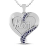 Thumbnail Image 1 of Blue Lab-Created Sapphire Mom Heart Necklace Sterling Silver 18&quot;