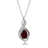 Thumbnail Image 1 of Lab-Created Ruby & White Lab-Created Sapphire Necklace Sterling Silver 18&quot;