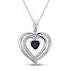 Thumbnail Image 0 of Blue & White Lab-Created Sapphire Heart Necklace Sterling Silver 18"