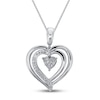 Thumbnail Image 1 of Blue & White Lab-Created Sapphire Heart Necklace Sterling Silver 18"