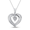 Thumbnail Image 2 of Blue & White Lab-Created Sapphire Heart Necklace Sterling Silver 18&quot;