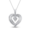 Thumbnail Image 3 of Blue & White Lab-Created Sapphire Heart Necklace Sterling Silver 18&quot;