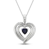 Thumbnail Image 3 of Blue & White Lab-Created Sapphire Heart Necklace Sterling Silver 18"