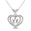 Thumbnail Image 1 of White Lab-Created Sapphire Heart Necklace Sterling Silver 18&quot;