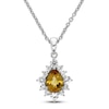 Thumbnail Image 1 of Citrine & White Lab-Created Sapphire Necklace Sterling Silver 18"