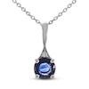 Thumbnail Image 0 of Blue Sapphire & Diamond Accent Necklace 10K White Gold 18"