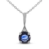 Thumbnail Image 1 of Blue Sapphire & Diamond Accent Necklace 10K White Gold 18&quot;
