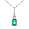Thumbnail Image 0 of Emerald & 1/20 ct tw Diamond Necklace 10K White Gold 18"