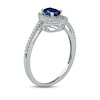 Thumbnail Image 1 of Sapphire & Diamond Ring 1/10 ct tw 10K White Gold