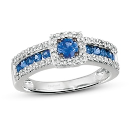 Le Vian Sapphire Ring 3/8 ct tw Diamonds 14K Vanilla Gold