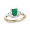 Thumbnail Image 0 of Emerald Ring 1/3 ct tw Diamonds 10K Yellow Gold