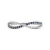 Thumbnail Image 2 of Blue Sapphire Wave Ring 1/10 ct tw Diamonds 10K White Gold