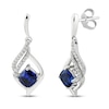 Thumbnail Image 1 of Blue & White Lab-Created Sapphire Earrings Sterling Silver