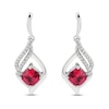 Thumbnail Image 3 of Lab-Created Ruby & White Lab-Created Sapphire Earrings Sterling Silver