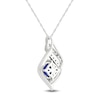 Thumbnail Image 3 of Blue & White Lab-Created Sapphire Necklace Sterling Silver 18&quot;