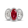 Thumbnail Image 2 of Lab-Created Ruby & White Lab-Created Sapphire 3-Stone Ring Sterling Silver