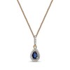 Thumbnail Image 0 of Blue Sapphire & Diamond Necklace 1/20 ct tw 10K Yellow Gold 18"