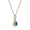 Thumbnail Image 1 of Blue Sapphire & Diamond Necklace 1/20 ct tw 10K Yellow Gold 18"