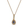 Thumbnail Image 2 of Blue Sapphire & Diamond Necklace 1/20 ct tw 10K Yellow Gold 18"