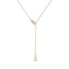 Thumbnail Image 3 of Blue Sapphire & Diamond Necklace 1/20 ct tw 10K Yellow Gold 18"