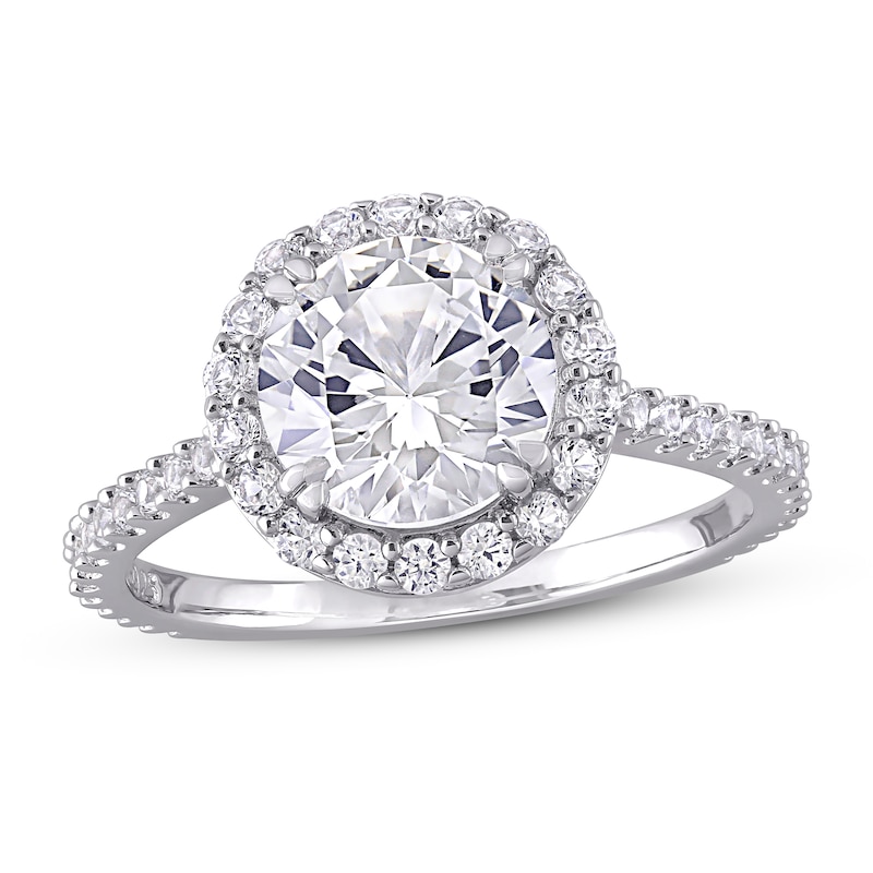 Main Image 1 of White Lab-Created Sapphire Ring Sterling Silver