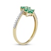 Thumbnail Image 1 of Emerald Flower Ring 1/8 ct tw Diamonds 10K Yellow Gold