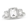 Thumbnail Image 1 of 3-Stone White Lab-Created Sapphire Ring Sterling Silver