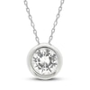 Thumbnail Image 1 of White Lab-Created Sapphire Bezel Necklace Sterling Silver 18&quot;