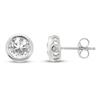 Thumbnail Image 1 of White Lab-Created Sapphire Bezel Earrings Sterling Silver