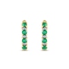Thumbnail Image 1 of Emerald & Diamond Hoop Earrings 1/15 ct tw 10K Yellow Gold