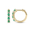 Thumbnail Image 2 of Emerald & Diamond Hoop Earrings 1/15 ct tw 10K Yellow Gold