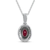 Thumbnail Image 2 of Lab-Created Ruby & White Lab-Created Sapphire Necklace Sterling Silver 18"