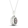 Thumbnail Image 3 of Lab-Created Ruby & White Lab-Created Sapphire Necklace Sterling Silver 18"