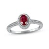 Thumbnail Image 0 of Lab-Created Ruby & White Lab-Created Sapphire Ring Sterling Silver