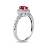 Thumbnail Image 1 of Lab-Created Ruby & White Lab-Created Sapphire Ring Sterling Silver