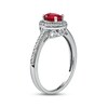 Thumbnail Image 1 of Lab-Created Ruby & White Lab-Created Sapphire Ring Sterling Silver