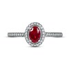 Thumbnail Image 2 of Lab-Created Ruby & White Lab-Created Sapphire Ring Sterling Silver